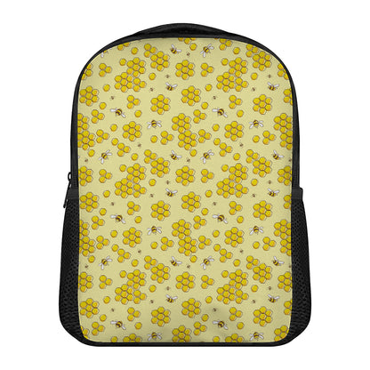 Cute Honey Bee Pattern Print Casual Backpack