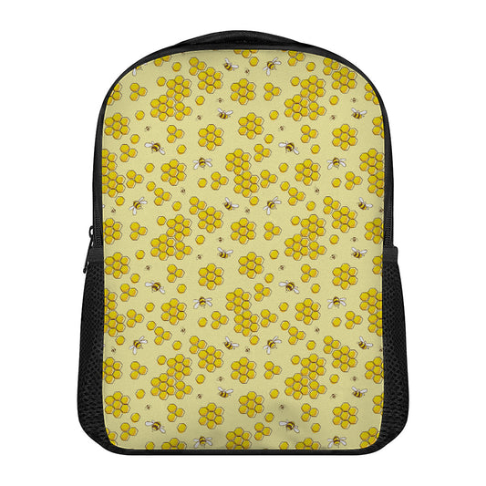 Cute Honey Bee Pattern Print Casual Backpack