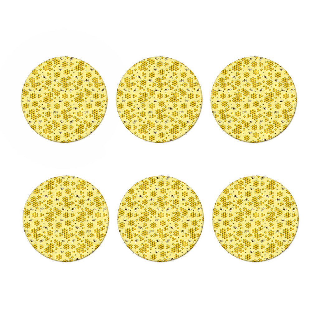 Cute Honey Bee Pattern Print Coaster Set