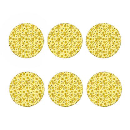 Cute Honey Bee Pattern Print Coaster Set