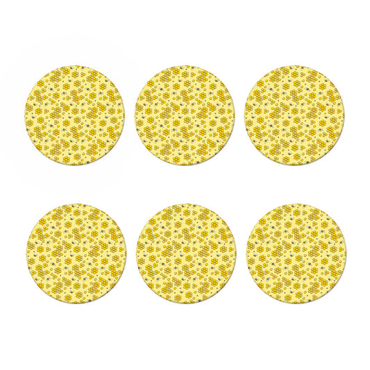 Cute Honey Bee Pattern Print Coaster Set