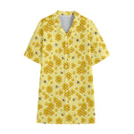 Cute Honey Bee Pattern Print Cotton Hawaiian Shirt
