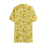 Cute Honey Bee Pattern Print Cotton Hawaiian Shirt