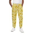 Cute Honey Bee Pattern Print Cotton Sweatpants