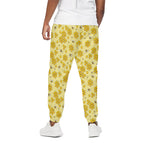 Cute Honey Bee Pattern Print Cotton Pants