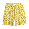 Cute Honey Bee Pattern Print Cotton Shorts