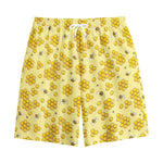 Cute Honey Bee Pattern Print Cotton Shorts