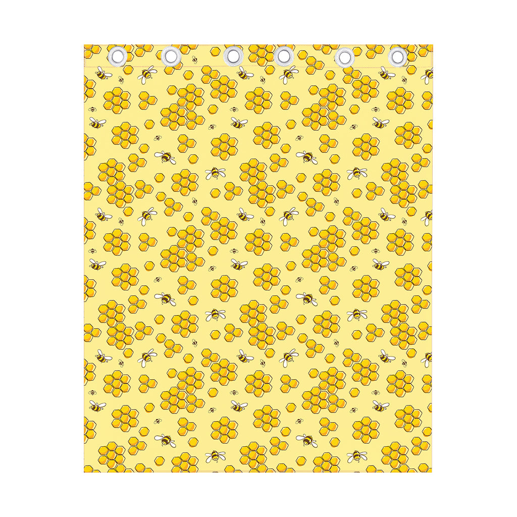 Cute Honey Bee Pattern Print Curtain