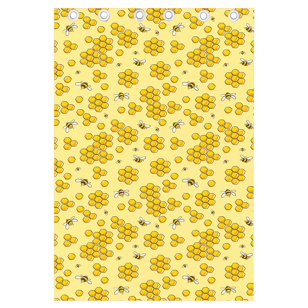Cute Honey Bee Pattern Print Curtain