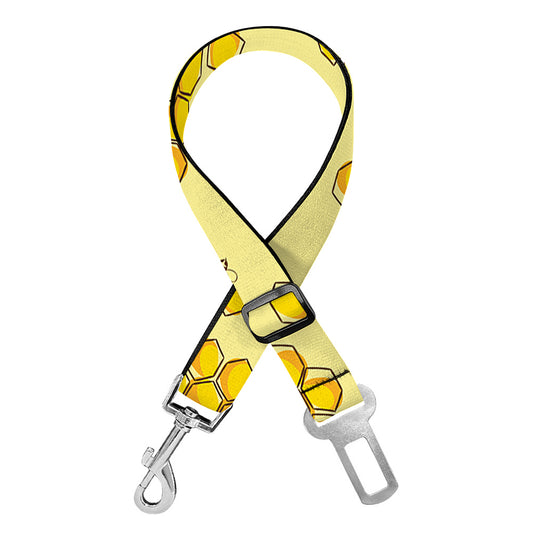 Cute Honey Bee Pattern Print Dog Seat Belt
