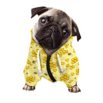 Cute Honey Bee Pattern Print Dog Zip Up Hoodie