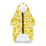 Cute Honey Bee Pattern Print Dog Zip Up Hoodie
