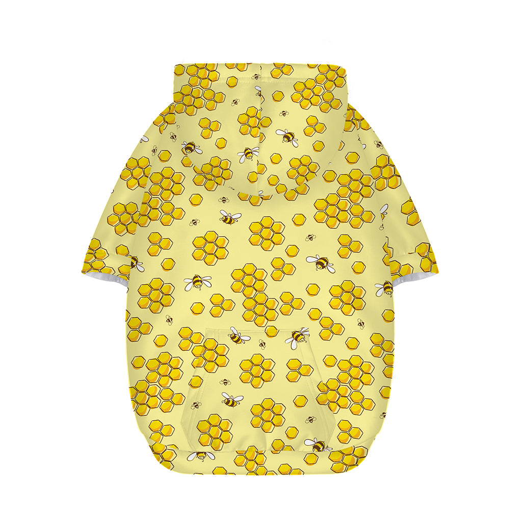 Cute Honey Bee Pattern Print Dog Zip Up Hoodie