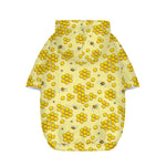 Cute Honey Bee Pattern Print Dog Zip Up Hoodie