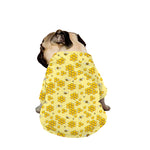 Cute Honey Bee Pattern Print Dog Zip Up Jacket