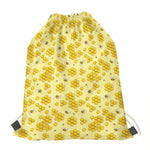 Cute Honey Bee Pattern Print Drawstring Bag