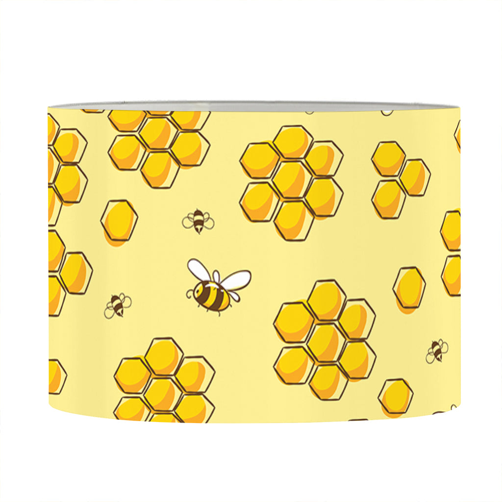 Cute Honey Bee Pattern Print Drum Lamp Shade