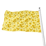 Cute Honey Bee Pattern Print Flag