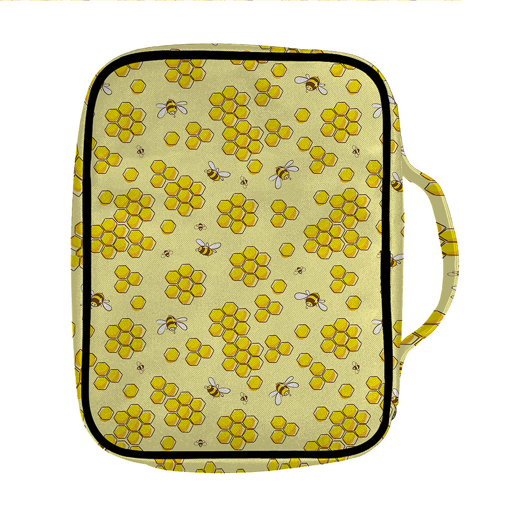 Cute Honey Bee Pattern Print Front Pocket Bible Bag