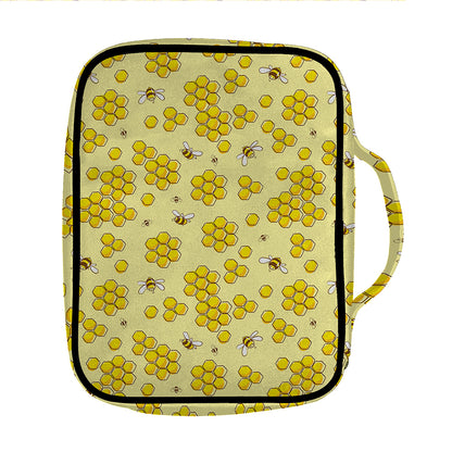 Cute Honey Bee Pattern Print Front Pocket Bible Bag