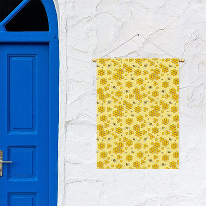 Cute Honey Bee Pattern Print Garden Flag