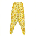 Cute Honey Bee Pattern Print Hammer Pants