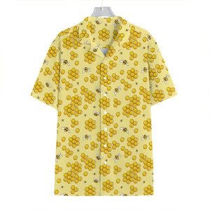 Cute Honey Bee Pattern Print Hawaiian Shirt