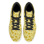 Cute Honey Bee Pattern Print High Top Leather Sneakers