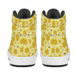 Cute Honey Bee Pattern Print High Top Leather Sneakers