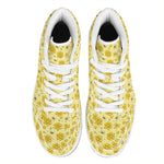 Cute Honey Bee Pattern Print High Top Leather Sneakers
