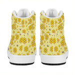 Cute Honey Bee Pattern Print High Top Leather Sneakers