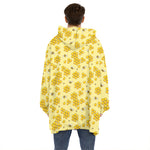 Cute Honey Bee Pattern Print Hoodie Blanket