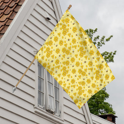 Cute Honey Bee Pattern Print House Flag