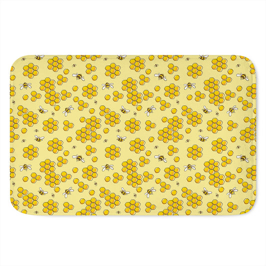 Cute Honey Bee Pattern Print Indoor Door Mat