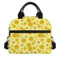 Cute Honey Bee Pattern Print Insulated Lunch Bag