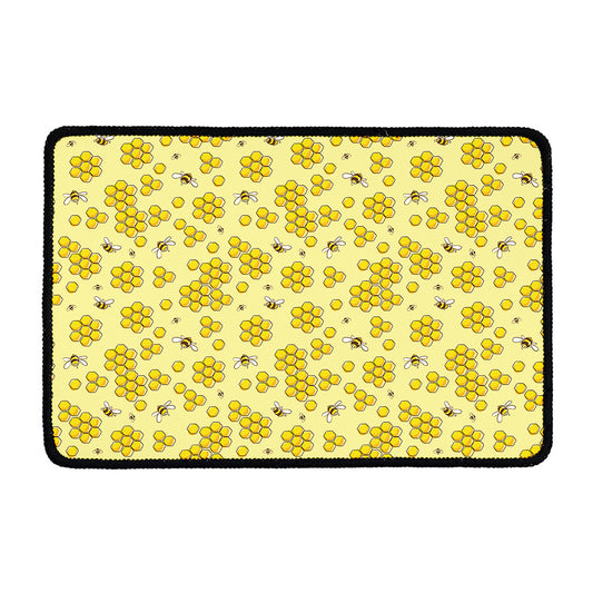 Cute Honey Bee Pattern Print Kitchen Mat