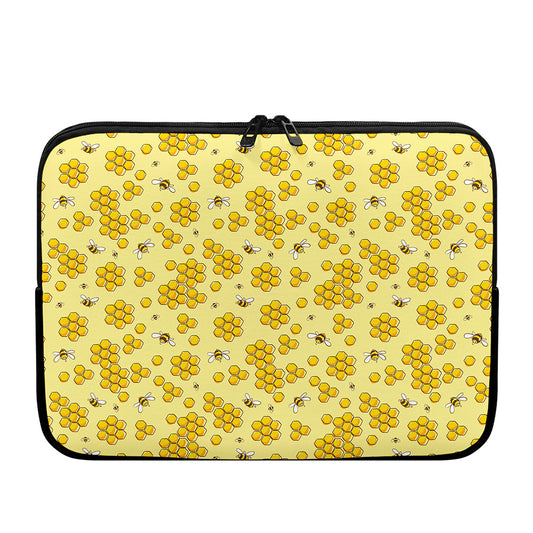 Cute Honey Bee Pattern Print Laptop Sleeve