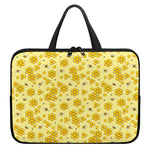 Cute Honey Bee Pattern Print Laptop Sleeve With Handle