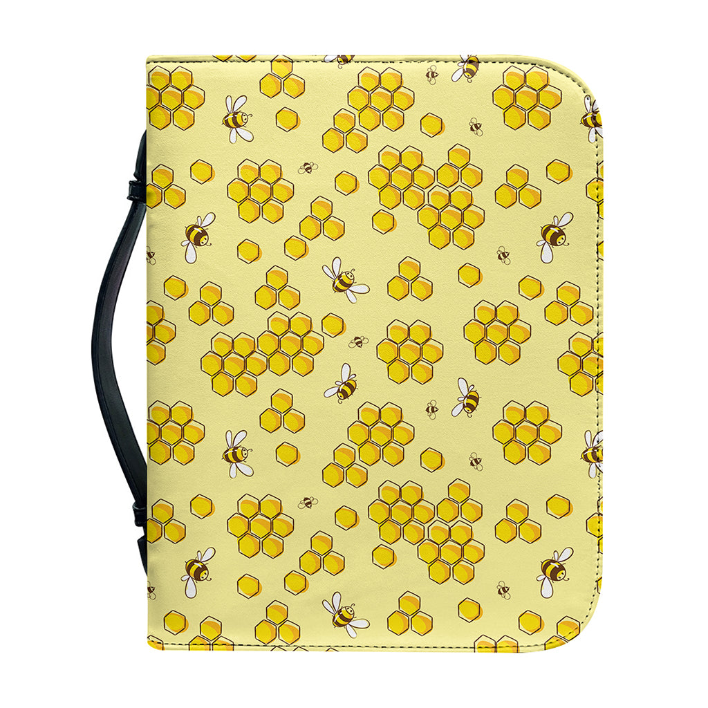 Cute Honey Bee Pattern Print Leather Bible Cover