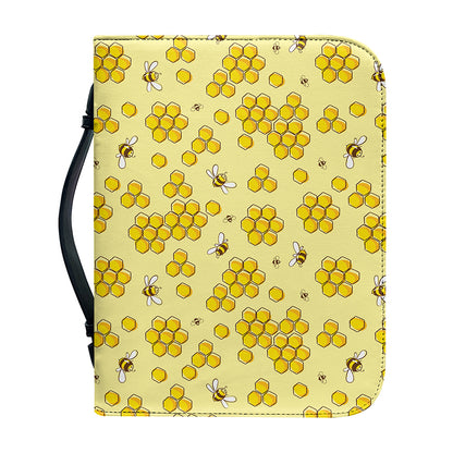 Cute Honey Bee Pattern Print Leather Bible Cover