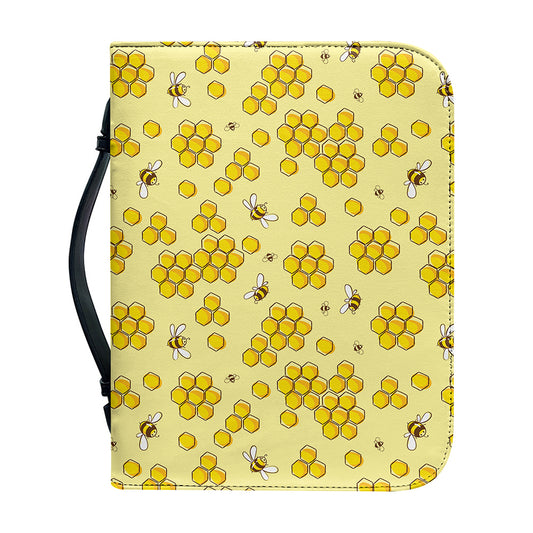 Cute Honey Bee Pattern Print Leather Bible Cover