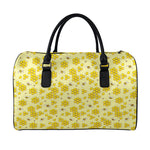 Cute Honey Bee Pattern Print Leather Duffle Bag