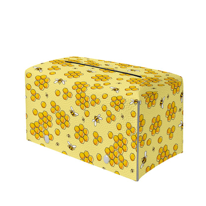 Cute Honey Bee Pattern Print Leather Tissue Box Cover