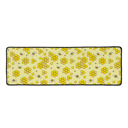 Cute Honey Bee Pattern Print Long Kitchen Mat
