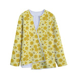 Cute Honey Bee Pattern Print Long Sleeve Short Coat