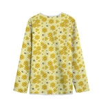 Cute Honey Bee Pattern Print Long Sleeve Short Coat
