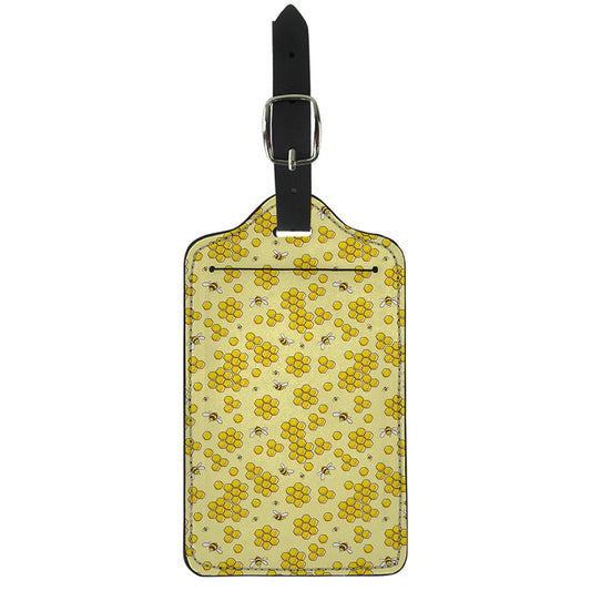 Cute Honey Bee Pattern Print Luggage Tag