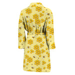 Cute Honey Bee Pattern Print Men's Bathrobe