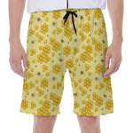 Cute Honey Bee Pattern Print Men's Beach Shorts