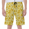 Cute Honey Bee Pattern Print Men's Beach Shorts